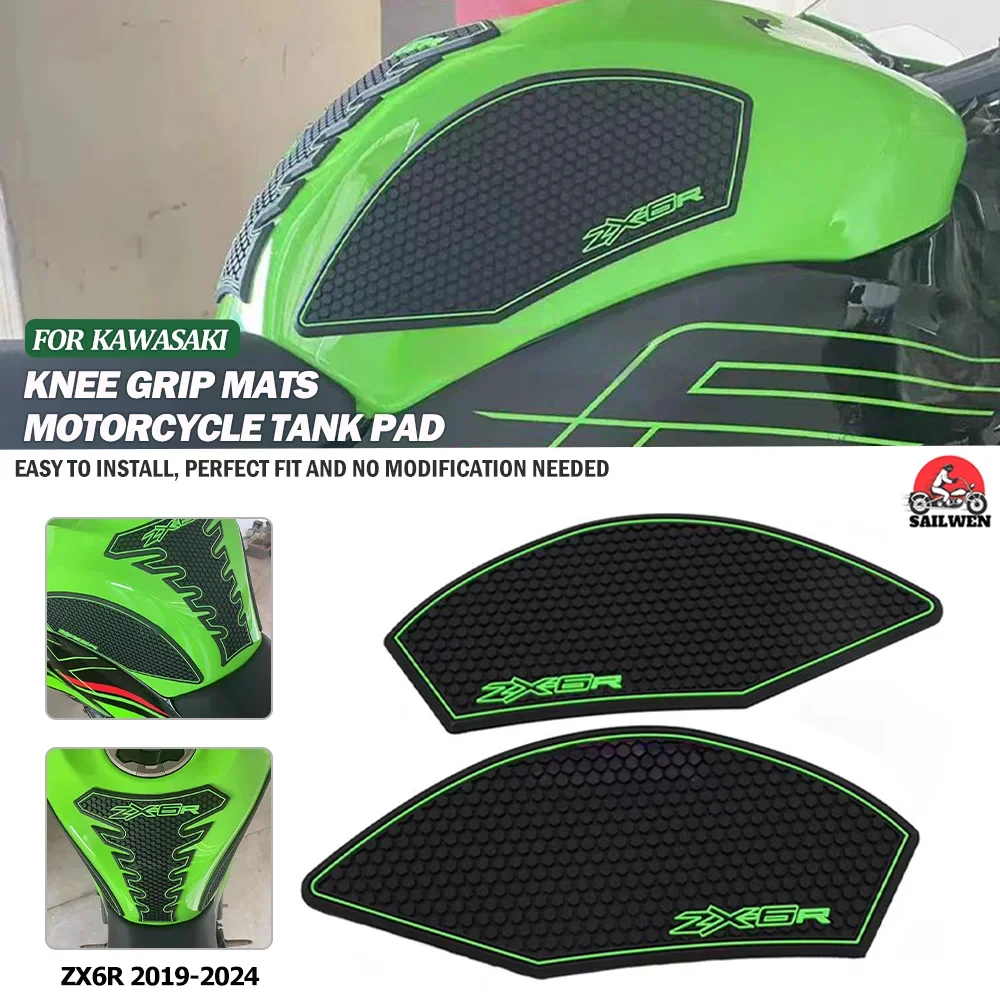 

Motorcycle Side Tank Pad Protection Knee Grip Traction Accessorie For Kawasaki Ninja ZX-6R ZX6R zx 6r 2019-2024
