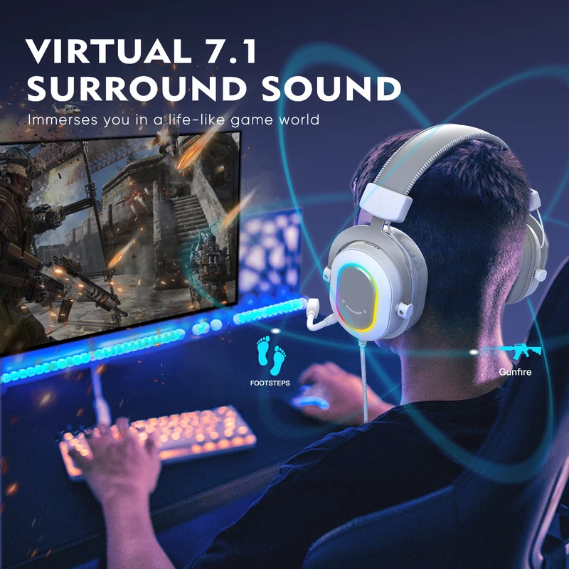 Fone de Ouvido Gamer Fifine RGB com Som Surround 7.1 — foto 2