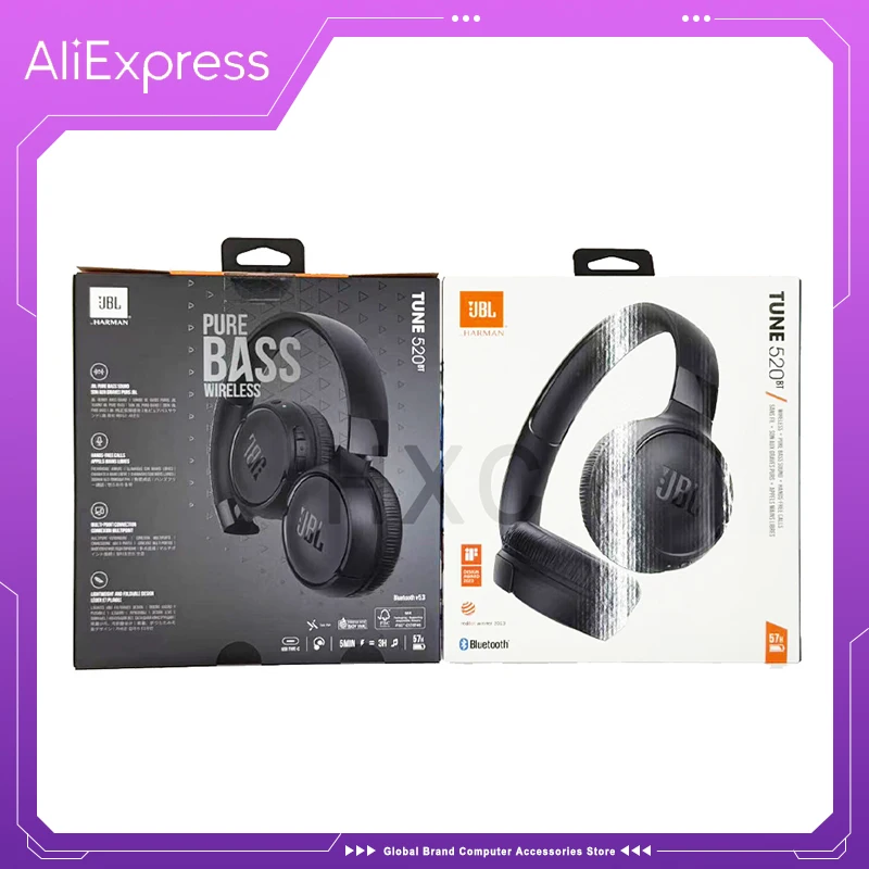 100% оригинальные беспроводные наушники JBL Tune 520BT Bluetooth 5,3, гарнитура с многоточечным подключением, поддержка Siri Goole Assistant