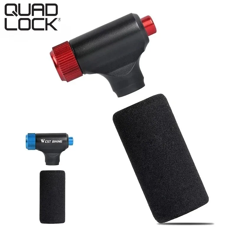 

QUAD LOCK Mini Pump Bicycle Fast Air Inflator Portable Hand Pump Valve Adapter Cycling MTB Bike Pump