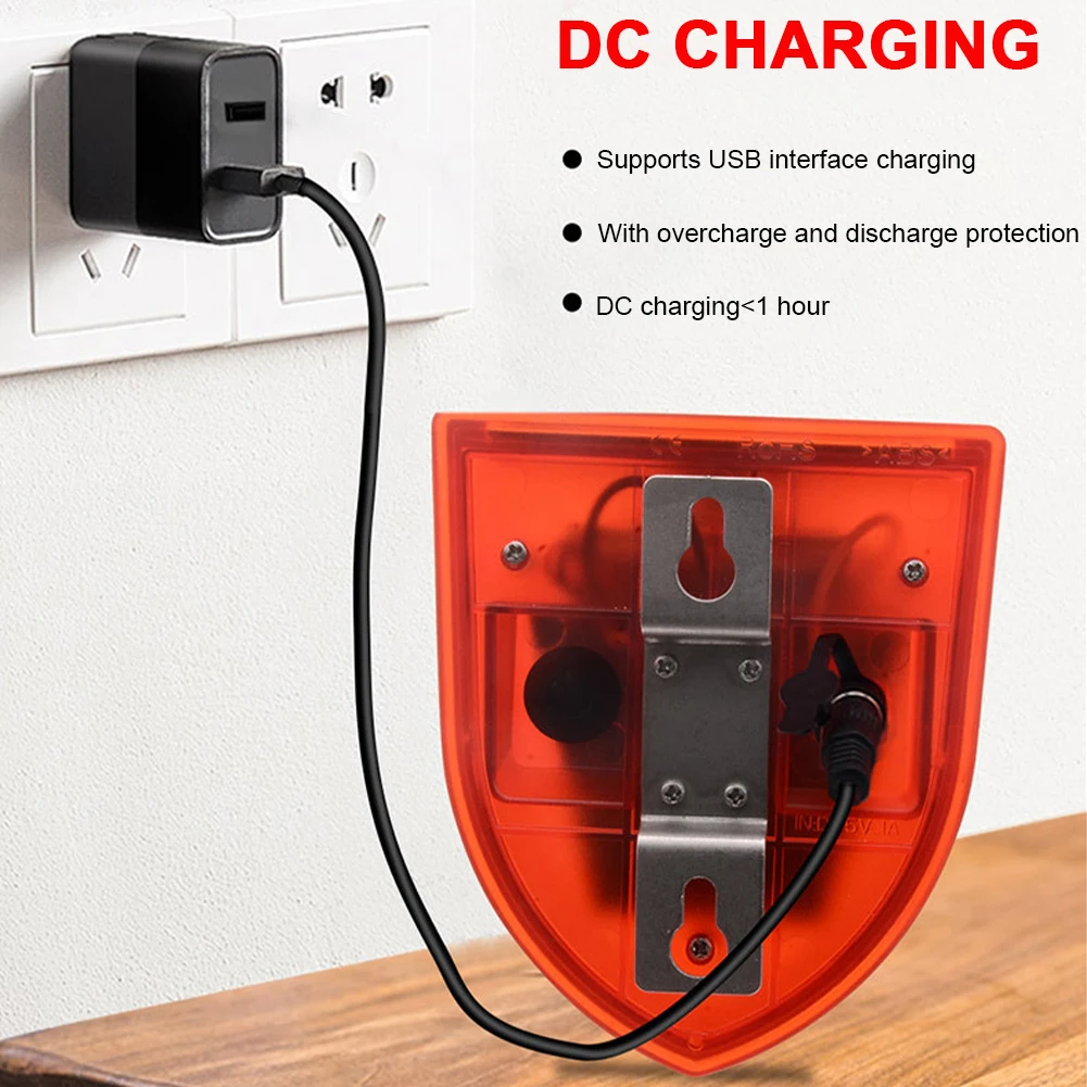 

Warning Loud Solar Strobe Light with Motion Sensor Strobe Light Warning Lamp Security Alarm System for Home Villa Farm Barn Yard