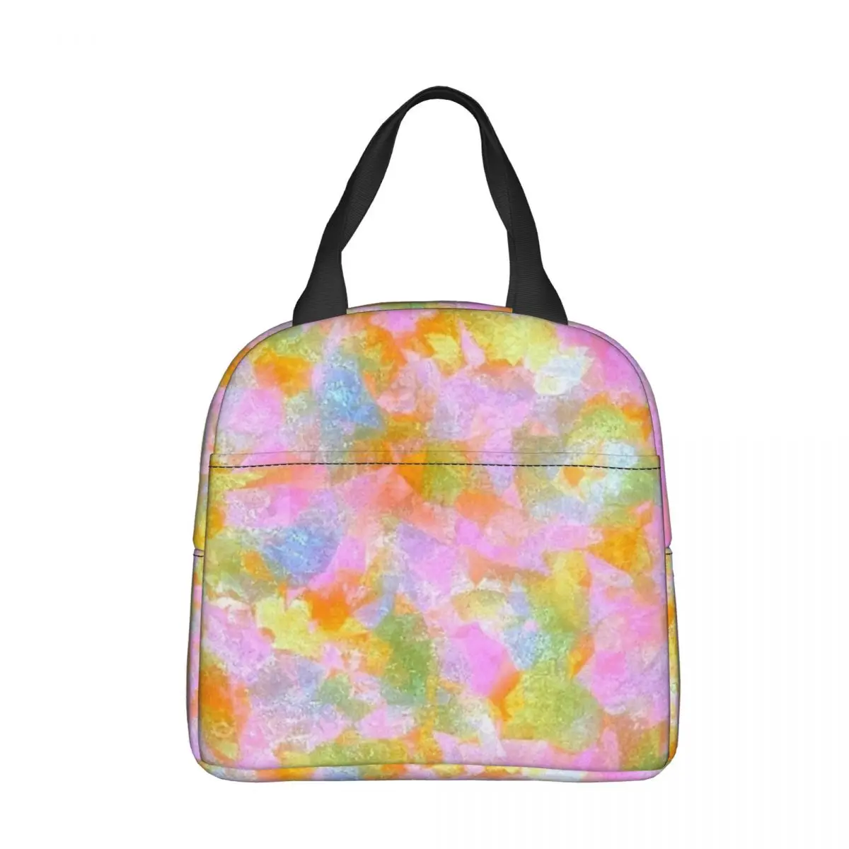 Modern Colorful Abstract Paint Brush Effect Insulated Lunch Bags Cooler Bag Lunch Container Tote Lunch Box Men Women Beach