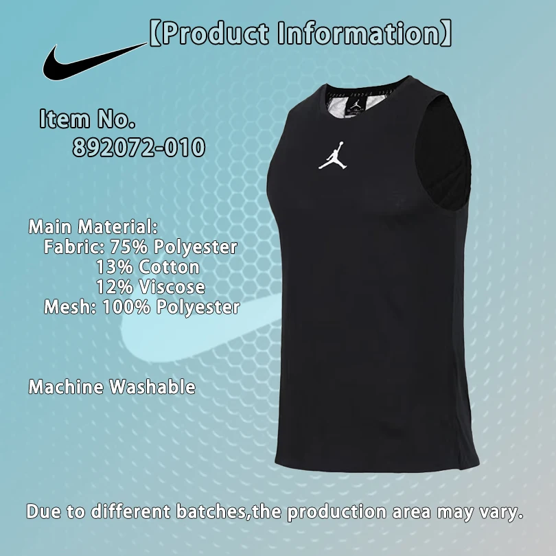 

Jordan Men Summer Sleeveless Tank Top Dri-Fit Quick Dry Basketball Training Vest 892072-010