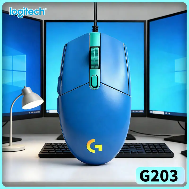 

Игровая мышь Logitech G203 LIGHTSYNC, проводная, сенсор 8000 DPI, RGB-подсветка, 6 кнопок, механическая регулировка натяжения, кабель 2.1м, быстрая зарядка