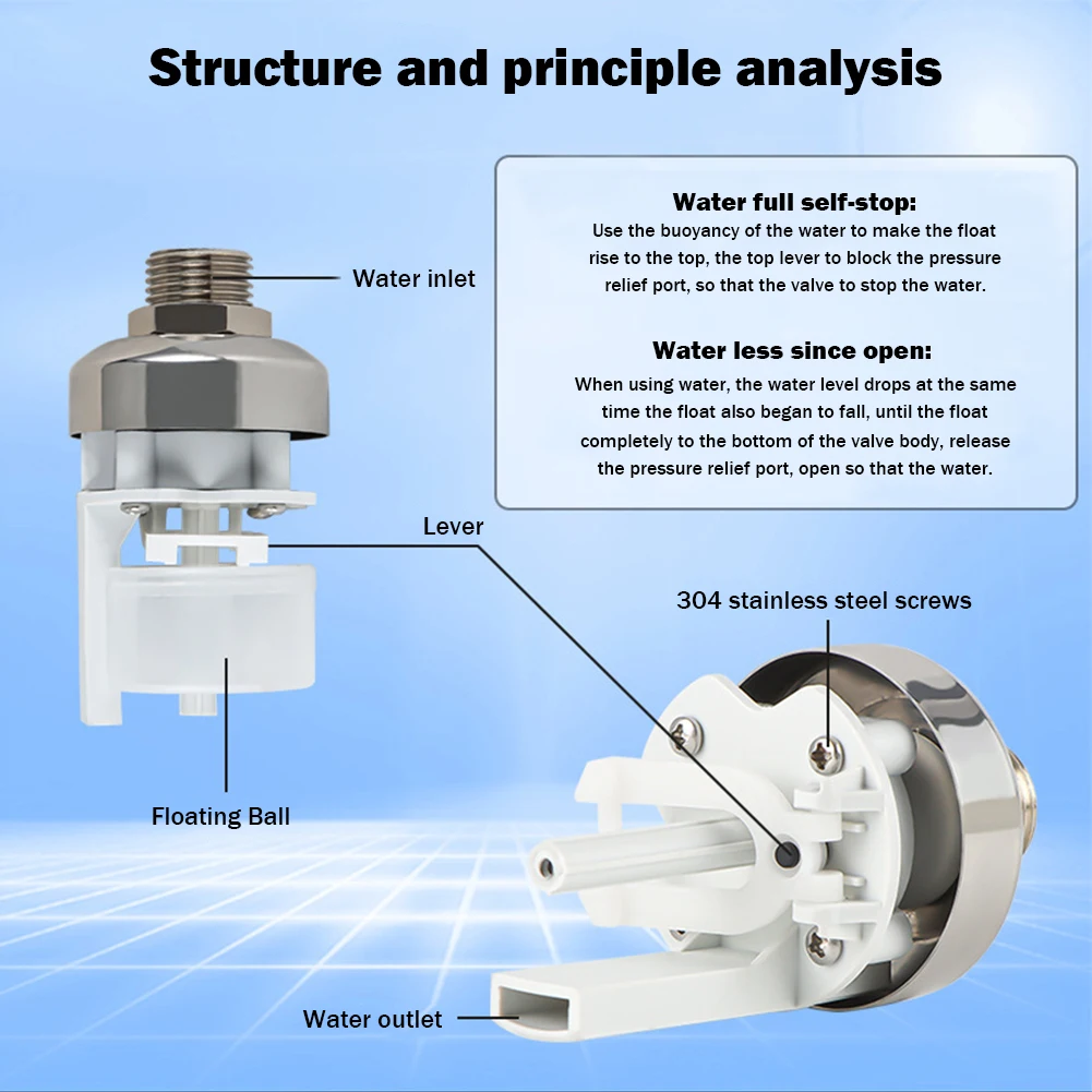 Válvula de Control de nivel de agua automática, tanque de agua de acero inoxidable, válvula de cierre de torre de agua, accesorios de cocina resistentes a la corrosión