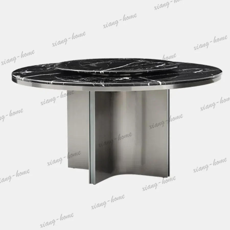 LJY Luxury Highend Dining Table Marble Villa Rotating Heavy Load-bearing Dining Table Turntable Home Furniture Tavoli Da Pranzo