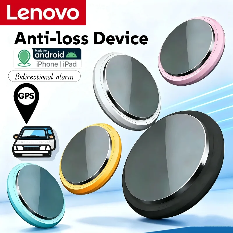 Lenovo Bluetooth5.3 GPS Smart Tracker Reminder Anti-Lost Device Pet Bag Wallet Finder AirTag Tracking Locator For Apple Android