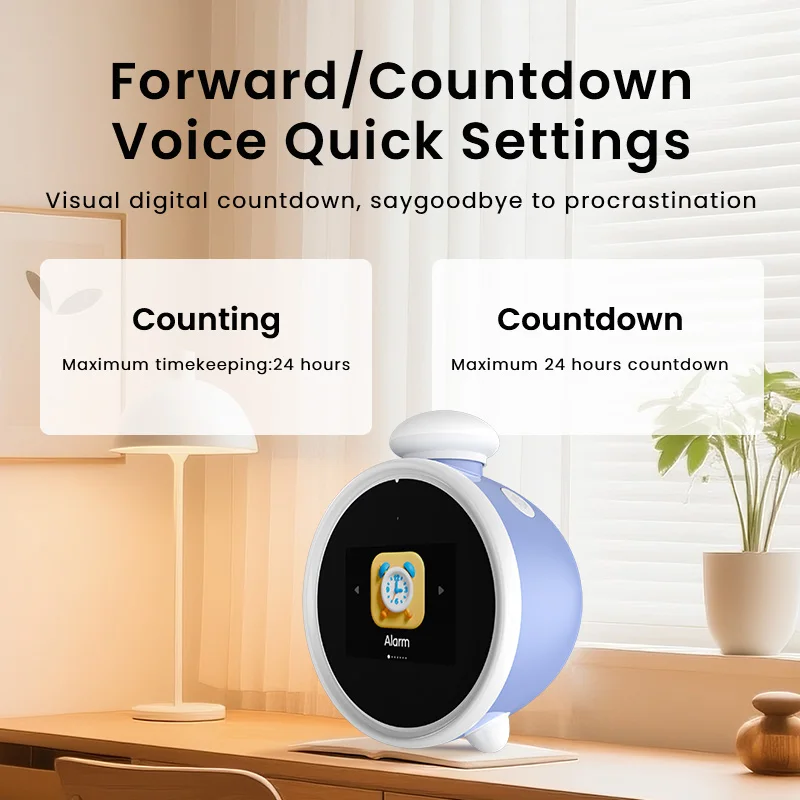 N3 AI Voice Smart Alarm Clock For Children Pomodoro Study Timer Weather Forecast Rechargeable Bedroom Digital Clock With Night