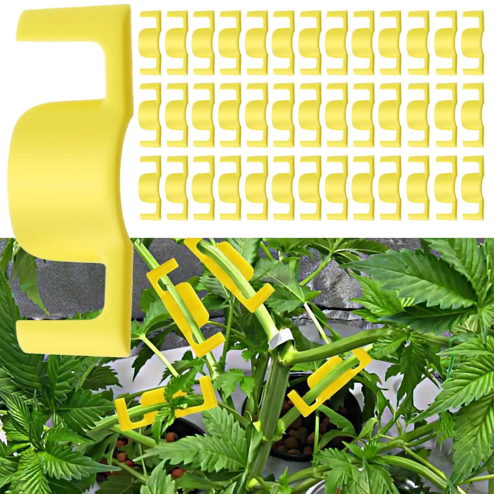 40pcs Plant Support Clips Plant Branch Bending Support Clips 90 Degree Bender Gardening Clamps for Tomato Vine Flower Outdoor