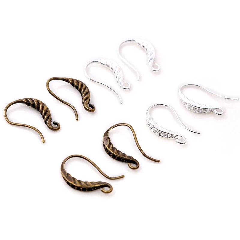 10pcs ( 5pair) 15*8mm Bright Silver Plated And Bronze Plated Popular Ear Hooks Earring Wires for Women Fashion Jewelry Earrings