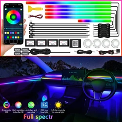 For bmw e90 e46 f30 For audi a3 a4 For tesla 3/y Universal Symphony Car LED Ambient Light RGB Neon Decorations Atmosphere Strip