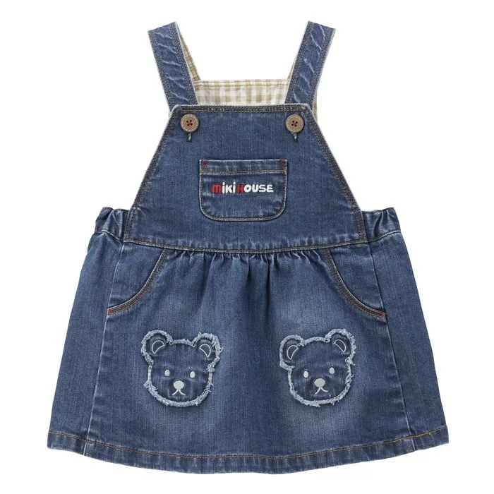 Japanese  Boys Denim Overalls Kids Pants  Boy Jeans Cartoon Bear Casual Pant Korean Autumn Baby Girl Clothes Girls Dress