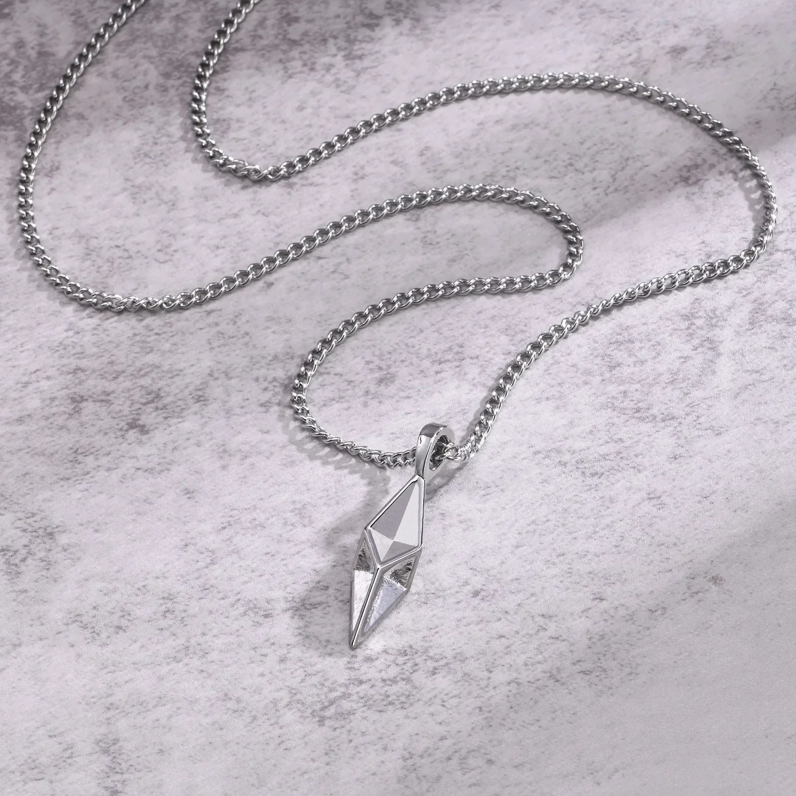 Mens Star 4-Pointed Necklaces,Waterproof Stainless Steel Geometric Pendant Collar Father\'s Day Birthday Gifts Jewelry