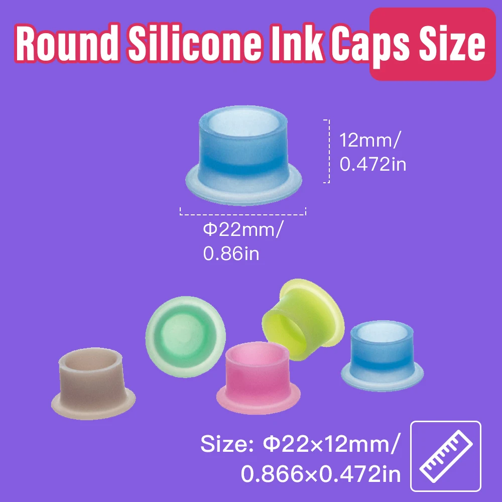 200pcs Tattoo Ink Cup Mix colors Disposable Silicone Tattoo Pigment Cup Eyebrow Lip Color Pigment Cup Tattoo Pigment Holder