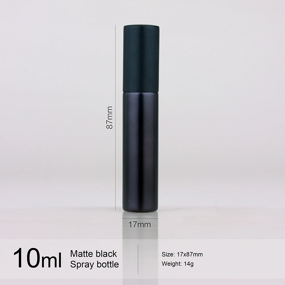 10ml Perfume Bottle Matte Black Spray Bottle Empty Glass Perfume Bottle Atomizer，30/50/100Pcs