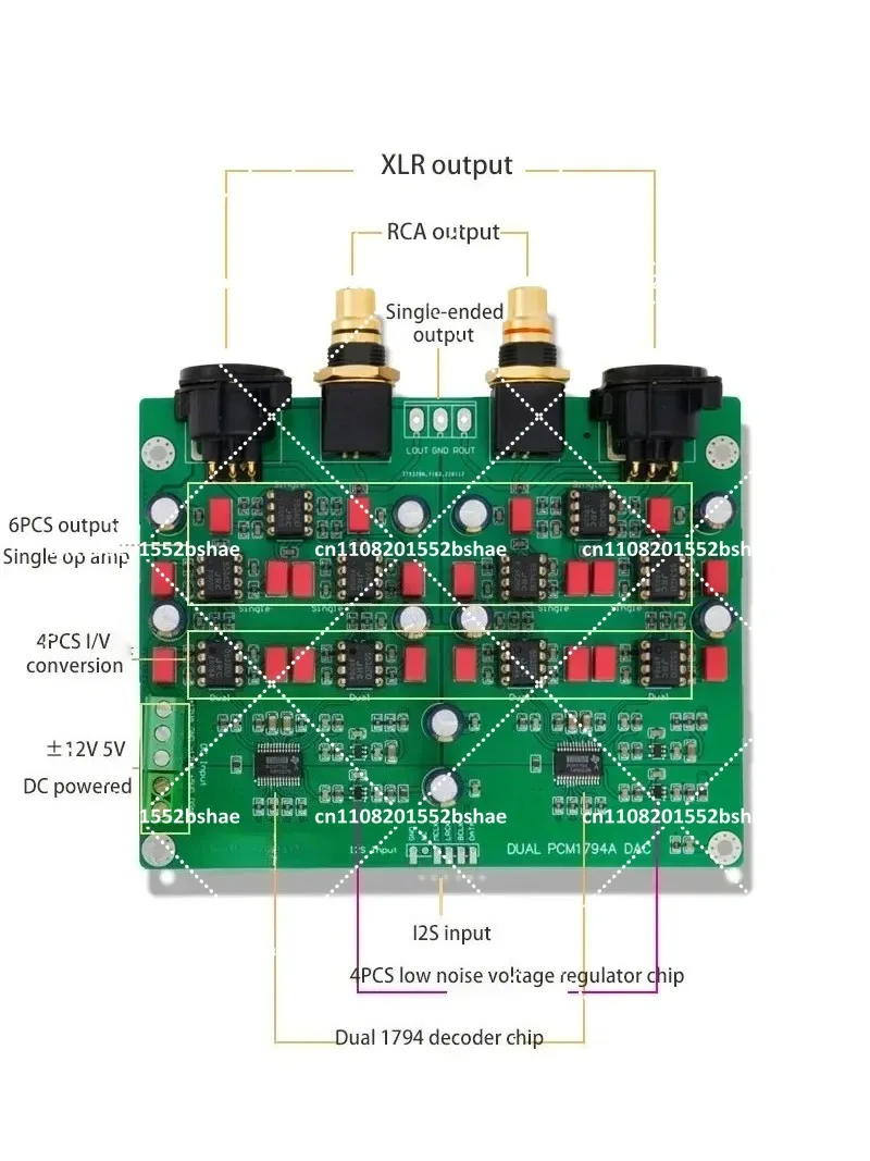 Dual Parallel PCM1794A DAC Decoder Board USB Coaxial HiFi Audio DIY Kit 24Bit 192K