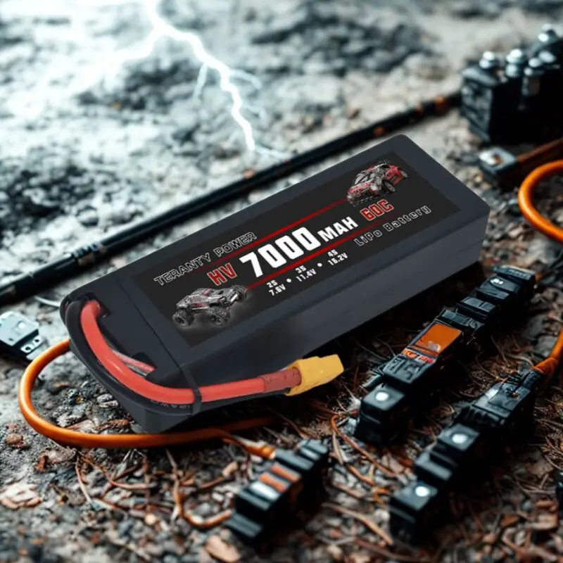 Teranty mjx hyper go 7303 4slithium bateria 14.8v/15.2v 60c 5000-7000mah bateria com carregador peças de automóvel 1/7 rc peças de corrida