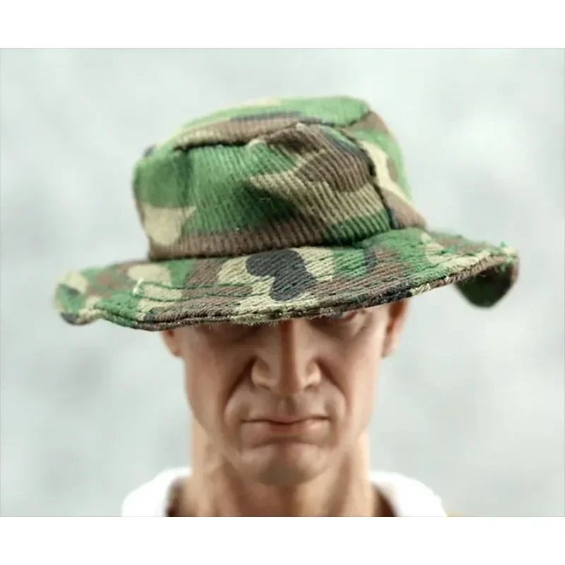 Chapéu de soldado masculino, escala 1/6, camuflagem, selva, chapéu do exército americano, modelo para figura de ação de 12 '', acessório de escultura de cabeça de boneca