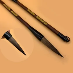 Luxurious Mouse Whiskers Calligraphic Brush Long Hair Wood Writing Brushes Cursive Script Running Script Traditional Chinese Pen