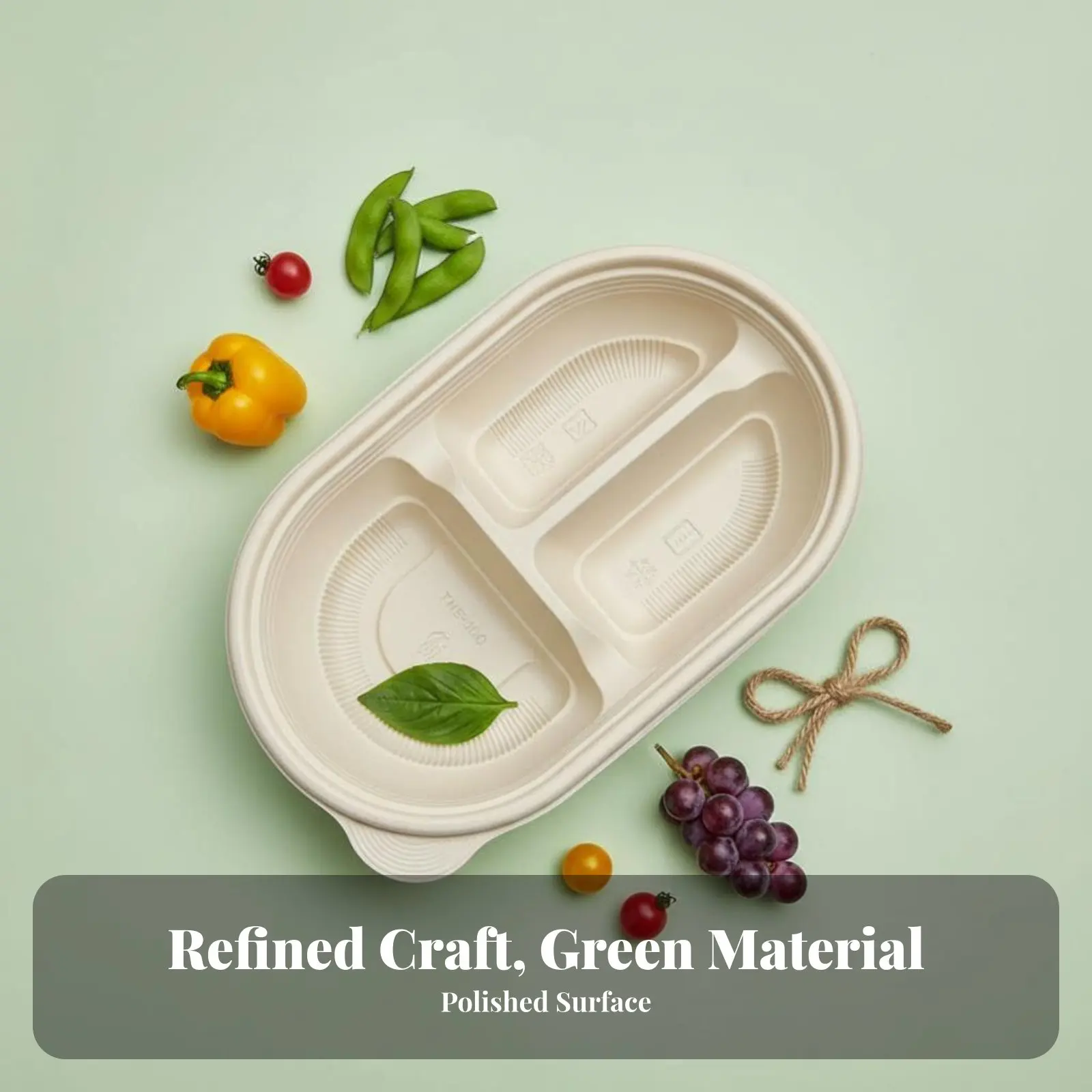 Lonchera Ecológica de 3 Compartimentos, Contenedor Biodegradable de Maíz para Alimentos, Resistente a Fugas, Separación de Olores, Ideal para Comidas de Oficina