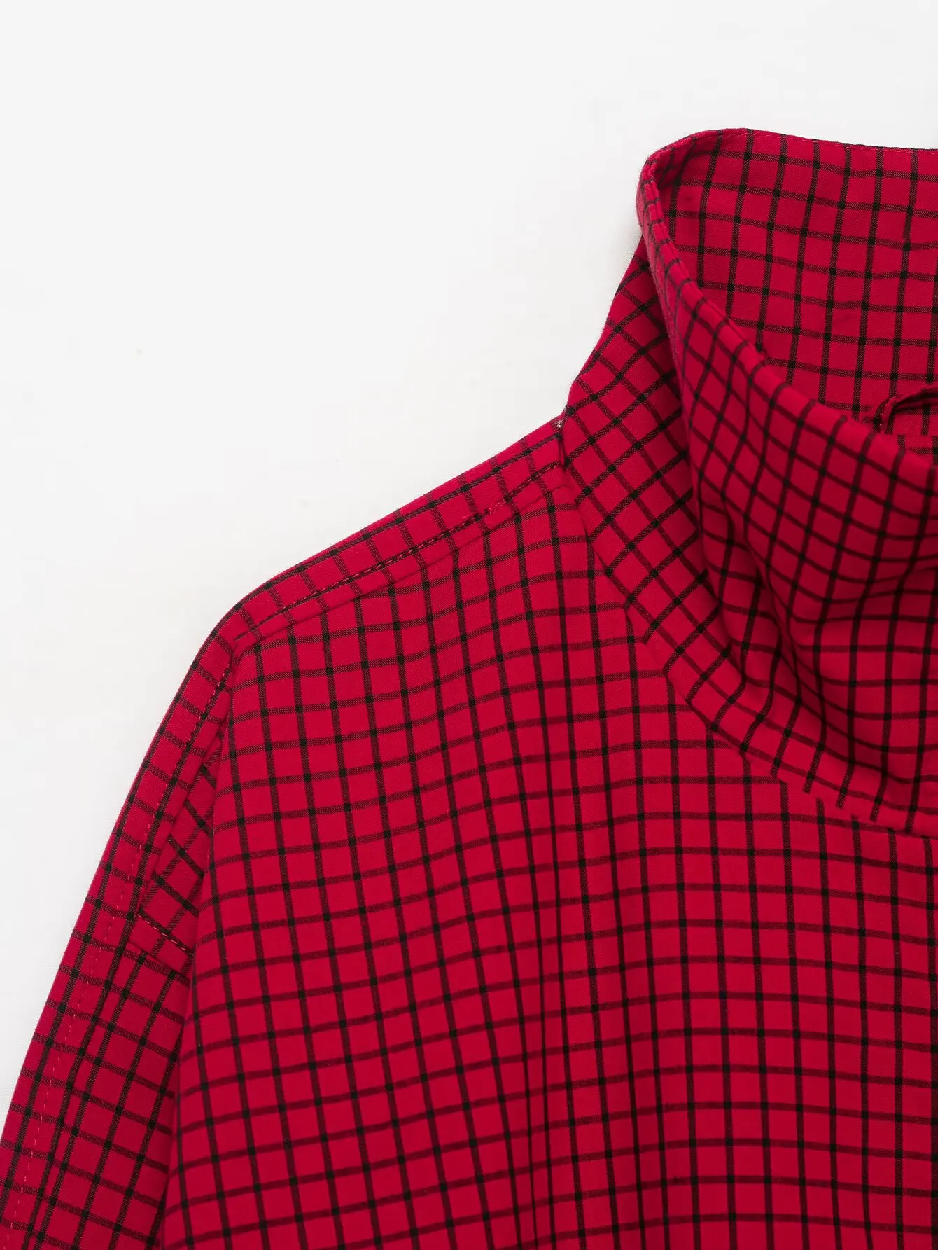 Herbstmode Karierte Bomberjacke Damenjacke Kurze Oversize-Jacke mit Langen Ärmeln Lässige Reißverschluss-Oberbekleidung Outdoor-Mäntel – Detail 4