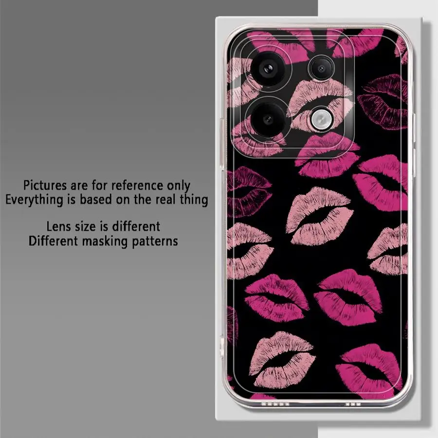 Funda para Xiaomi Redmi 12C 9A 13C 9C A1 A2+ A5 14C 10C A3x cubierta suave arte labial