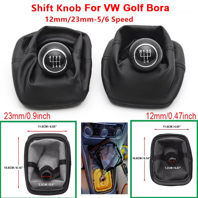 

For Golf Bora Manual Gear Lever Head 5/6-speed 12/23mm Gearbox Shift Knob For Golf Gear With Dust Cover Auto Part Shift Knob