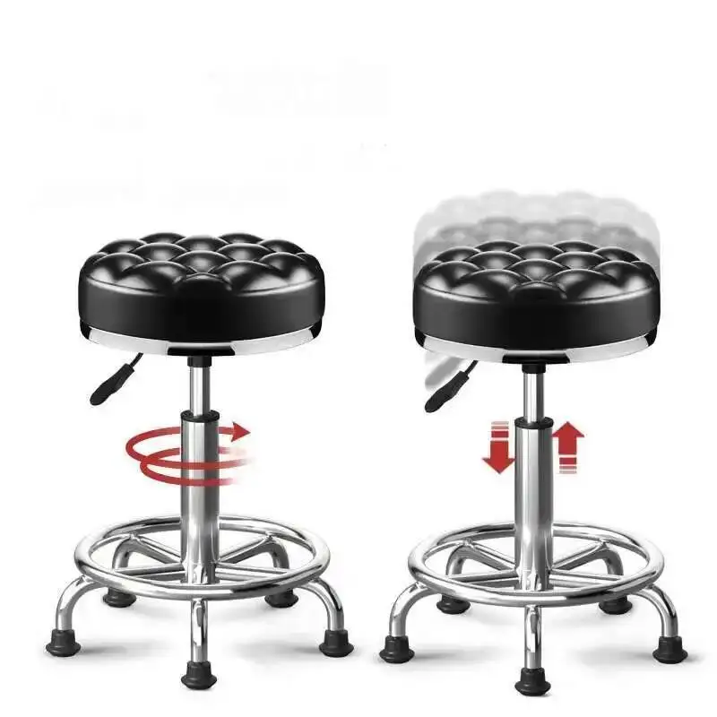 

Hairdressing Stool Vintage Barber Chair Barbershop Beauty Stools Professional Rotating Work Chairs Wheels Chaise Salon Equipment