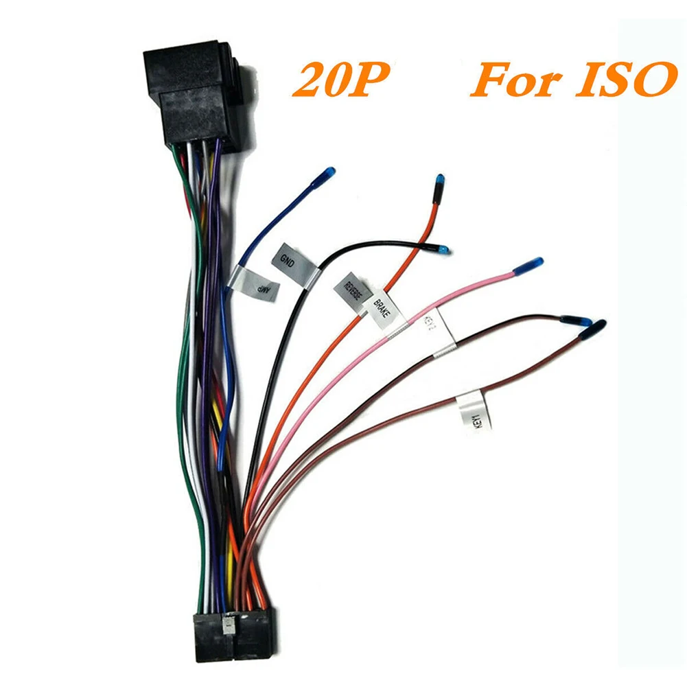 Reliable Car Stereo Audio ISO Wiring Harness Adaptor  20PIN Connector Cable Plug  Quick Installation  Suitable for Most Cars