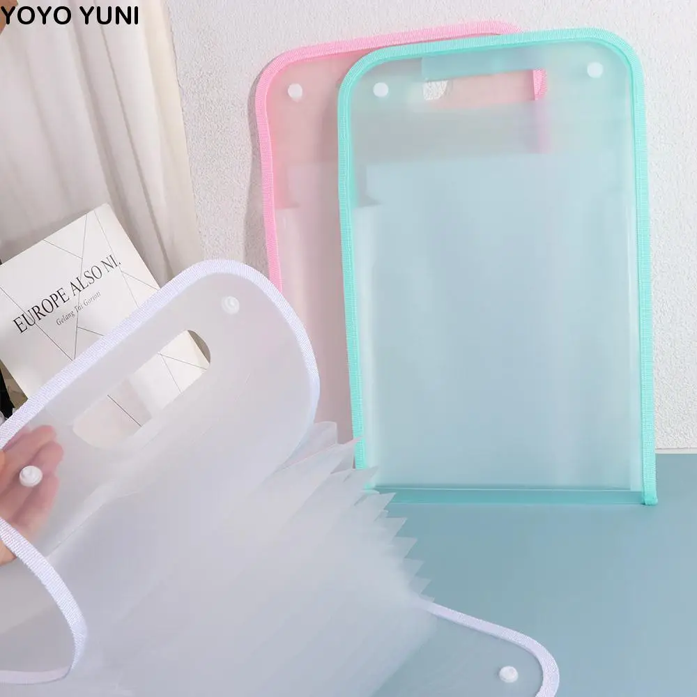 

13 Pockets A4 Expanding File Folder Waterproof Handle Accordian File Storage Bag Large Capacity Vertical A4 File Organizer