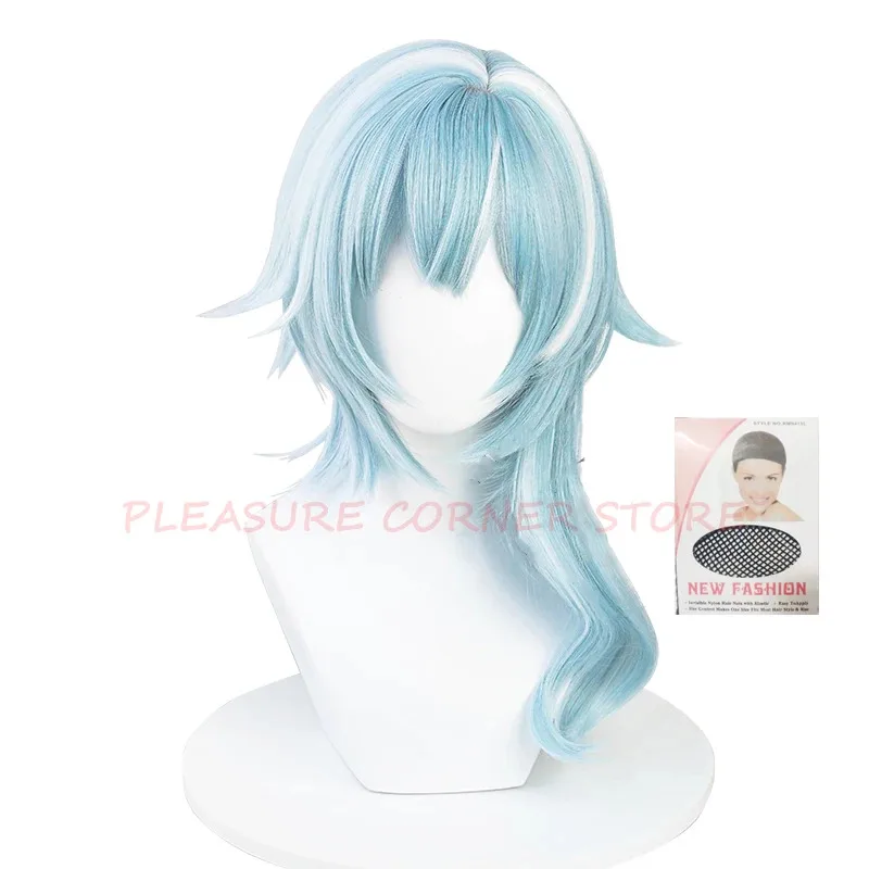 Parrucca cosplay Genshin Impact Eula Parrucche pre-stylate in filato sintetico resistente al calore simulato Parrucche professionali per giochi di ruolo