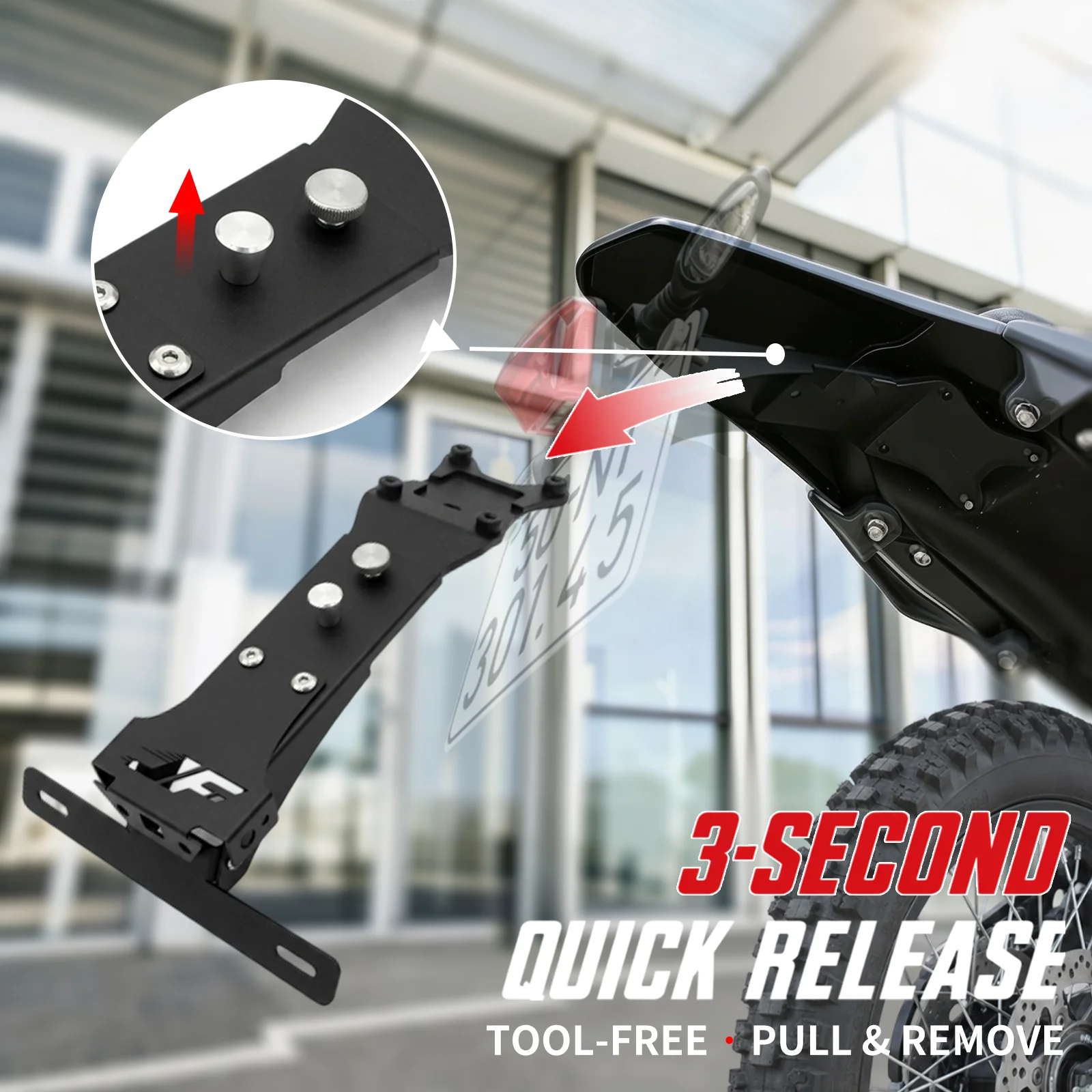 For Surron Ultra Bee Improved License Plate Bracket Kit with Quick-Release Design Backlight Bracket for Enhanced Visibility UB