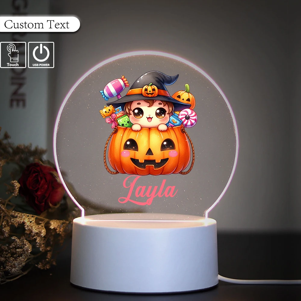 1 unidad Lámpara de Mesa LED Personalizada con Diseño de Calabaza para Dormitorio, Luces Nocturnas, Decoración de Habitación, Regalo para Niños