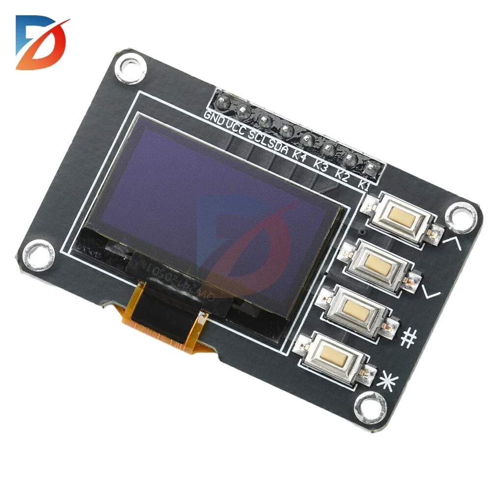 for Arduino 0.96 inch OLED Display SSD1306 SSD1315 Driver OLED I2C Display IIC Interface White/Blue 12864 with 4 Buttons