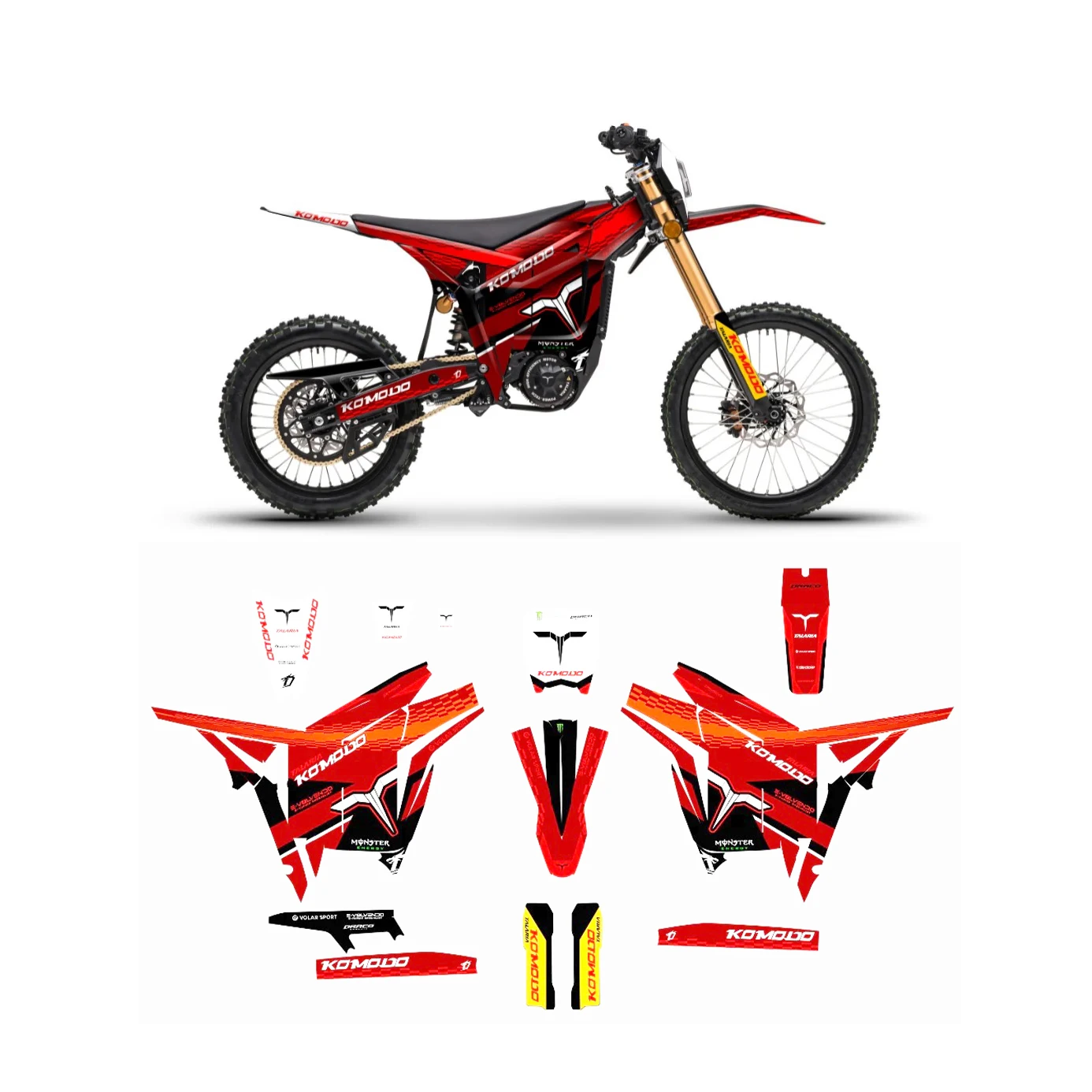 

For Talaria Komodo MX TL6000 Graphics thickened crystal plate decal body cover imitation scratch protection stickers