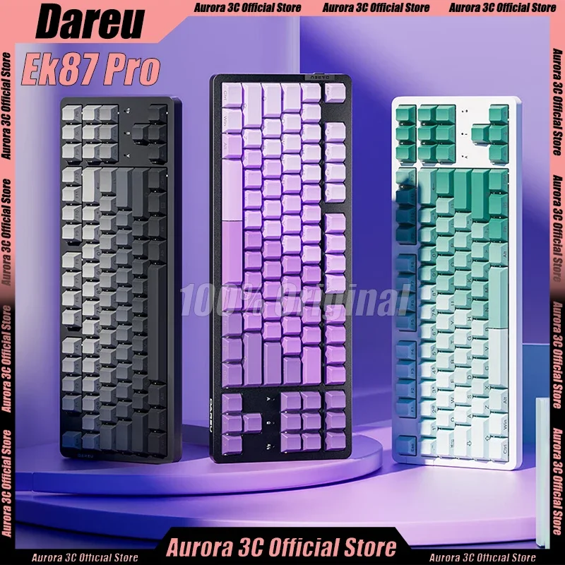 

Dareu Ek87 Pro Mechanical Keyboard Wireless Bluetooth Keyboards Aluminum Gradient Hot Swap 3mode Gasket Rgb light Gamer Keyboard