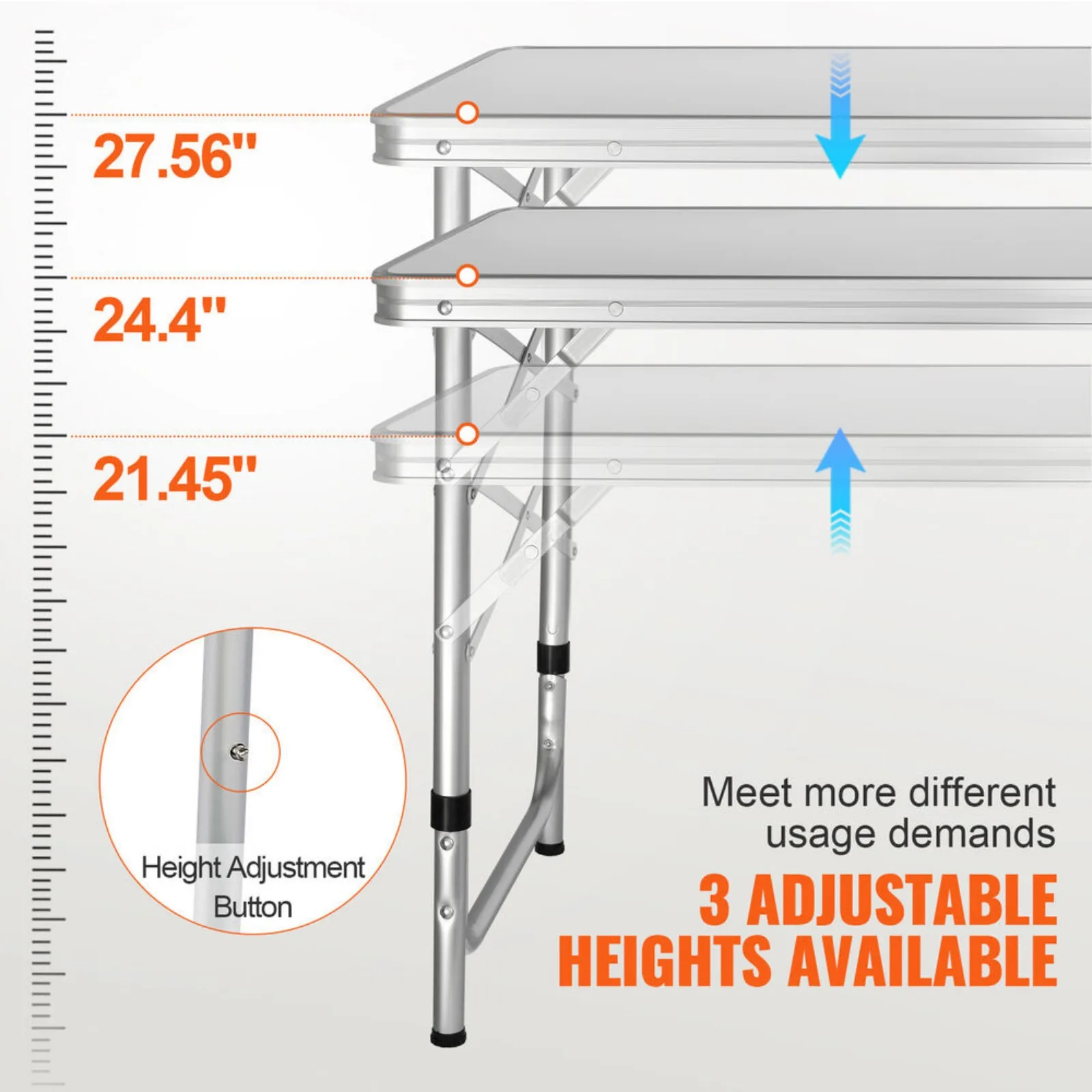 Camping Kitchen Table Folding Portable Cook Station 3 Adjustable Heights United States