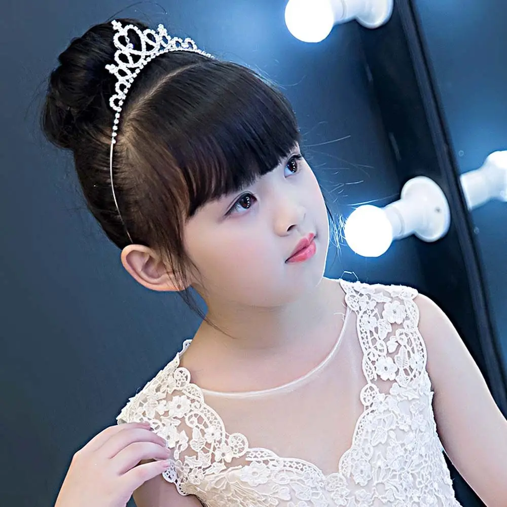 Cute Fashion Diamond Crown Crystal Princess Hairband Children Tiara Hair Accessories Hair Hoop