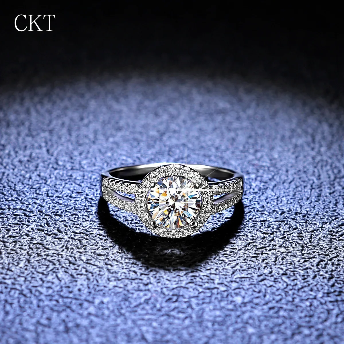 18k White Gold 1 Carat Moissanite Diamond Ring for Women V Round Wrap Set One Carat Ring Fine Jewelry Platinum PT950