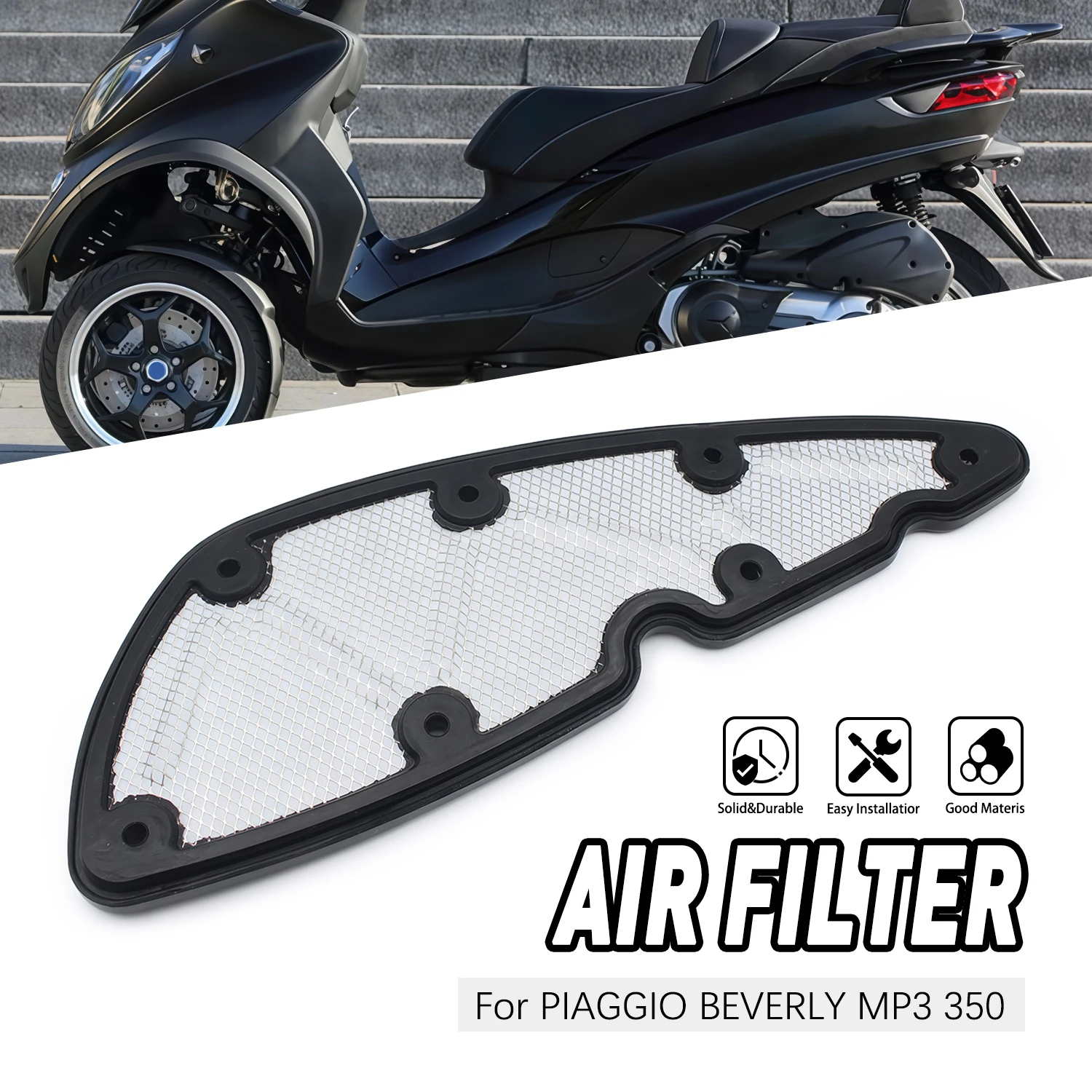 

Air Filter Element reliable Replacement accessories moto For PIAGGIO Beverly 350 ST 4T 4V ie ABS E4 MP3 350 MAXI Sport 8800010P