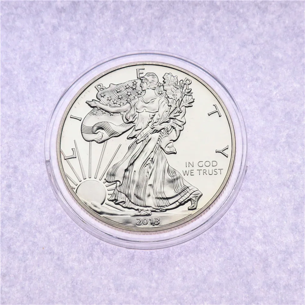 1 أوقية النسر الأمريكي عملة فضية تمثال الحرية عملة فضية تأثير المرآة الحرف المقتنيات الهدايا