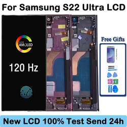 100% Test S908B AMOLED For Samsung Galaxy S22 Ultra 5G LCD Display Touch Screen For S22 Ultra LCD Support S Pen Fingerprint