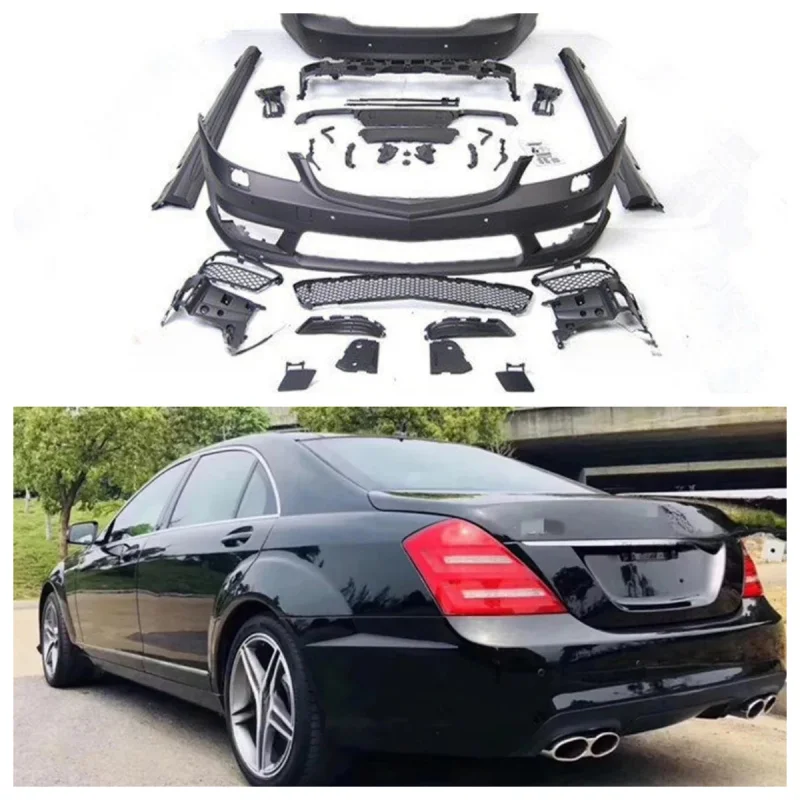 

S Class Body Kit With Front Bumper Grille Rear Bumper W221 S500 S350 S55 To S63 S65 PP Material 09y~