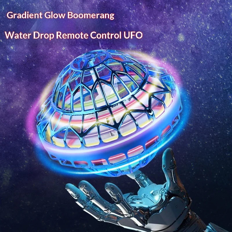 Magic Boomerang Flying Ball Remote Control Airflow Induction Suspension Hover Drone LED Light Toy For Indoor Outdoor Kids Adults