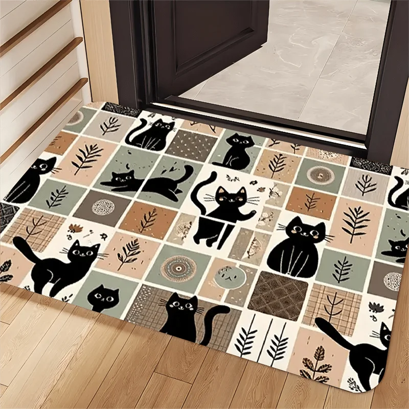 Vintage Rustic Bird Graphic Floor Entrance Mat Durable Welcome Pad For Coffee Shop Office Supermarket Store
