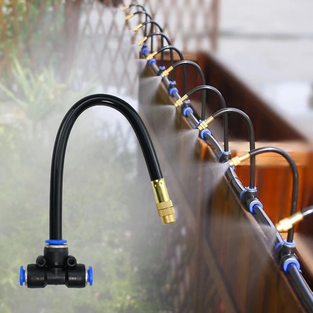 

5/10M Universal Atomization Sprinkler Rotating Copper Nozzle Balcony Rainforest Spray Automatic Watering Kits Rainforest Sprayer