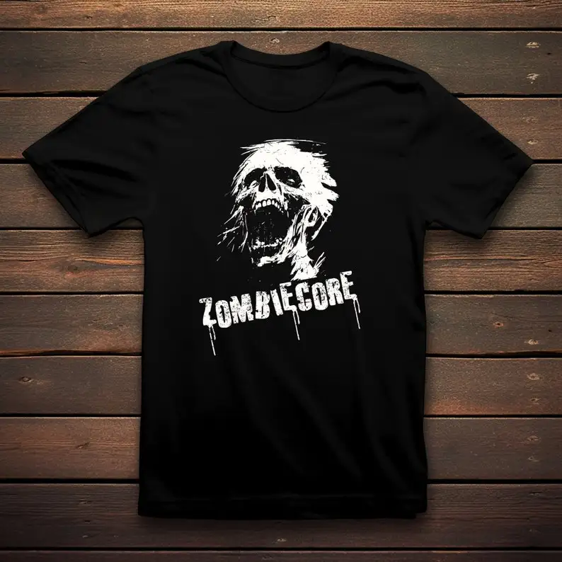 Zombiecore Tshirt  Goth   Horror  Dark   Apocalypse  Undead   Survival