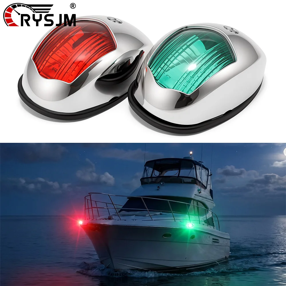 

2Pcs Red And Green LED Navigation Lights 12V 24V Boat Position Signal Lights Waterproof Sounding Light For Boat Marine Yacht RVs