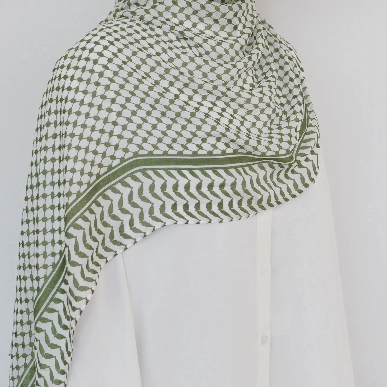 Keffiyeh Print Chiffon für muslimische Damen Hijab Keffiyeh Palästina hochwertige Hijab Palästina Schal 185x70cm