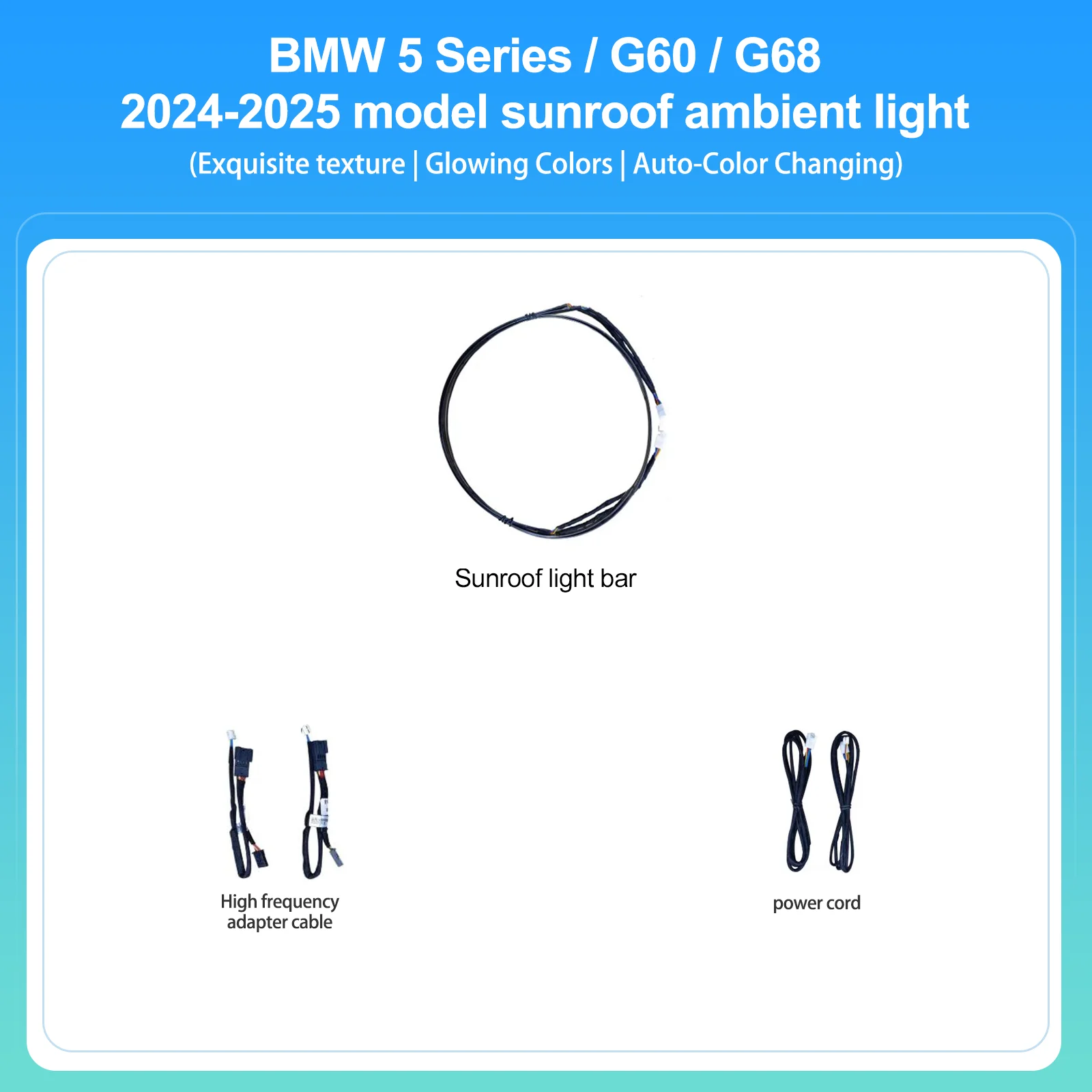 Ambient Light For BMW 5Series G60 G68 2018-2021 Panoramic Sunroof Side LED Strip Interior Lighting Original Protocol Synchronize